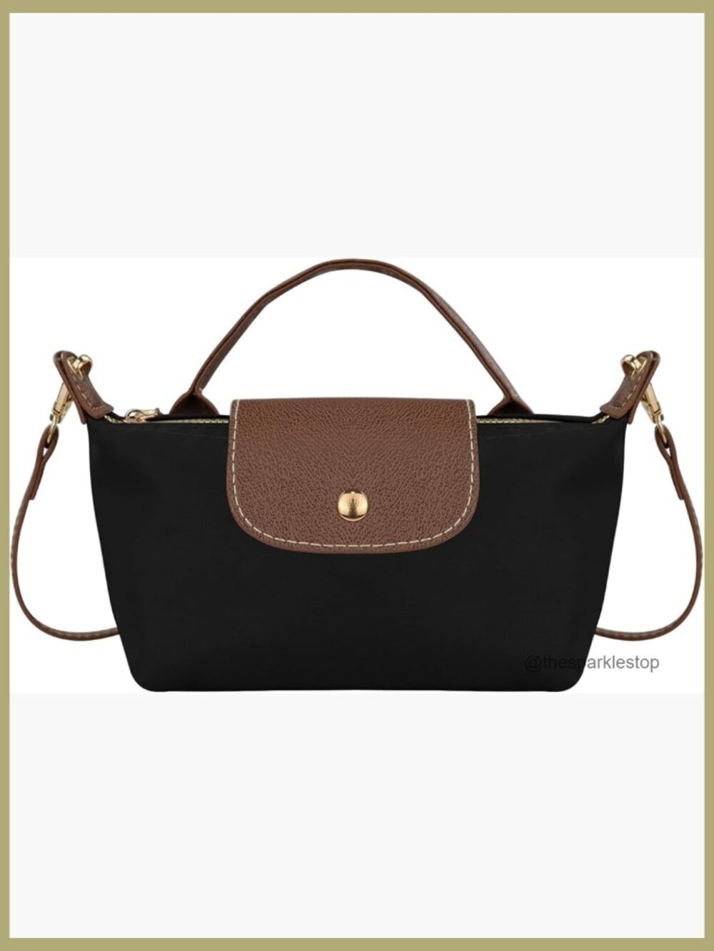 Nylon mini crossbody bag with adjustable strap and top handle